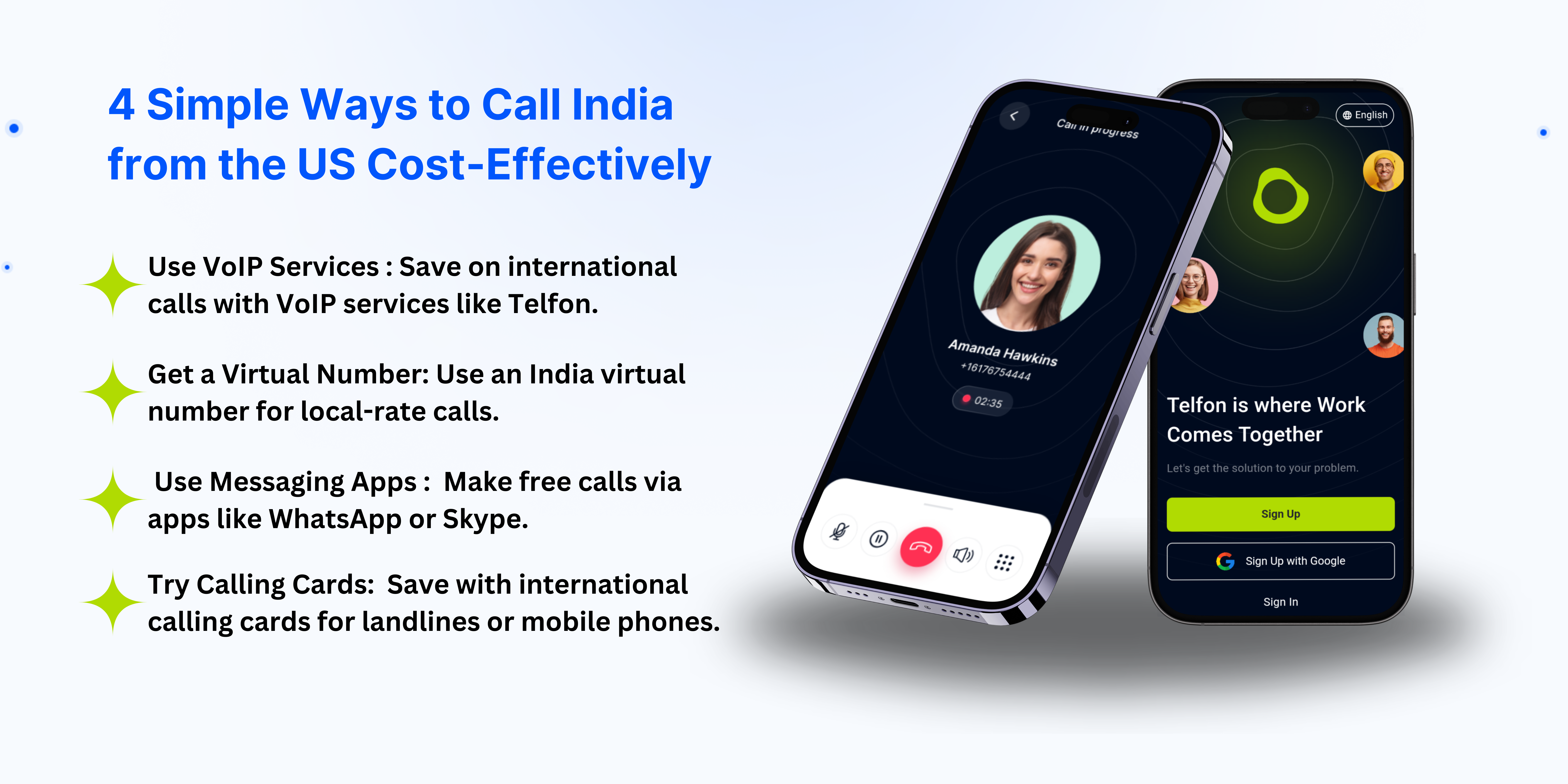 Calling India from the US