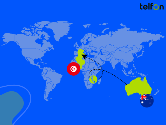 call tunisia from australia